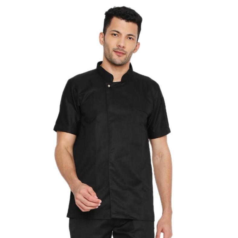 Classic Half Sleeve Chef Coat (Black) - Free Embroidery - Uwears®