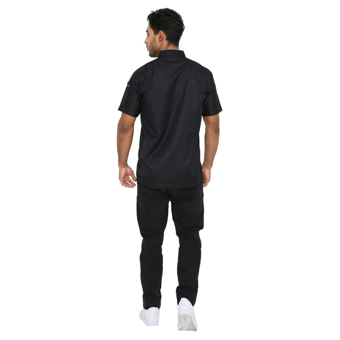 Classic Half Sleeve Chef Coat (Black/White) - Free Embroidery - Uwears®