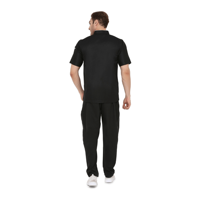 Classic Half Sleeve Chef Coat (Black/White) - Free Embroidery - Uwears®