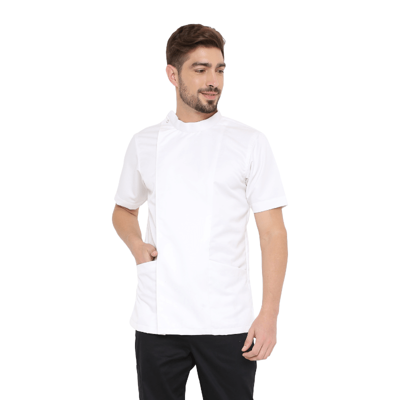 Classic Half Sleeve Chef Coat Snap Button (White) - Free Embroidery - Uwears®