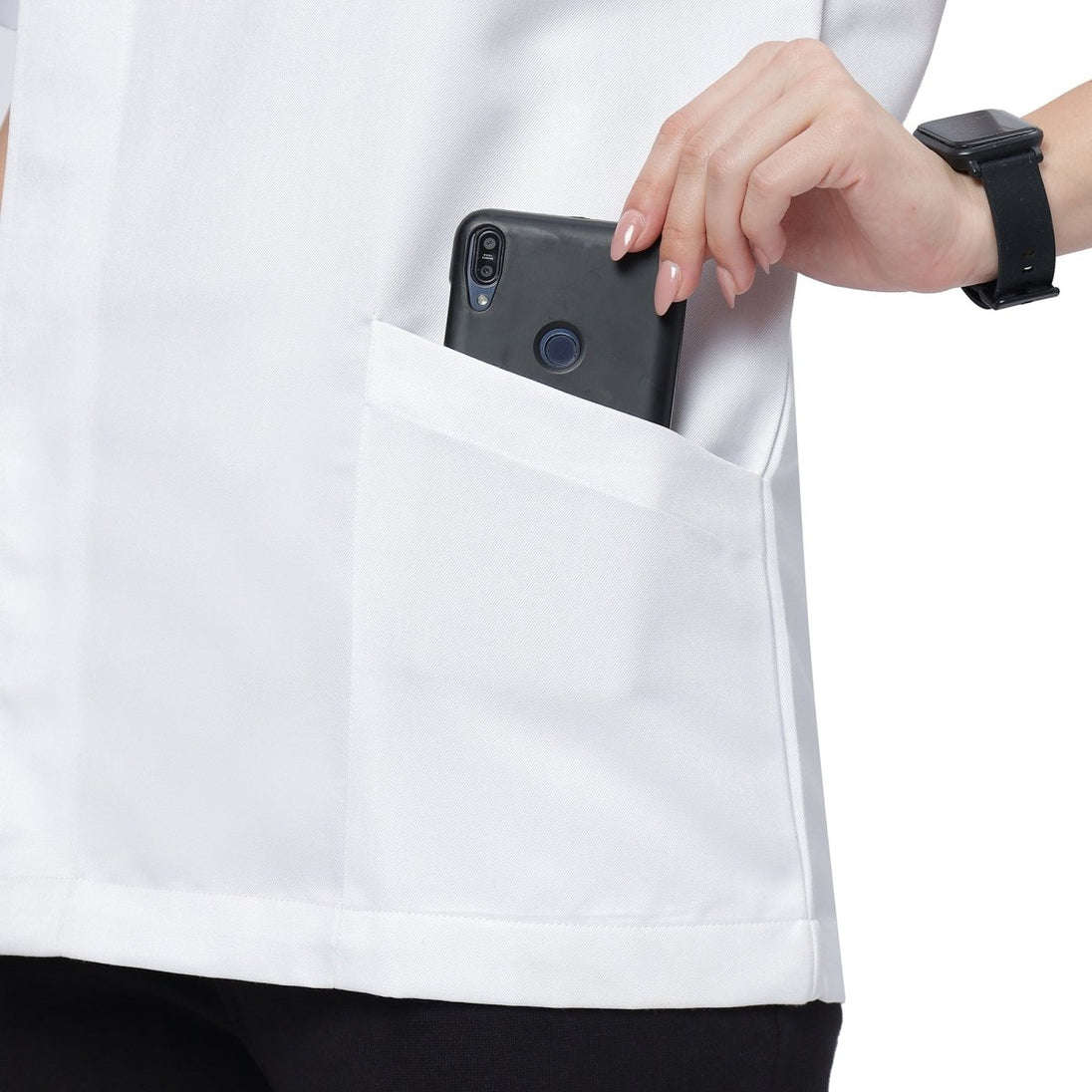 Classic Half Sleeve Chef Coat Snap Button (White) - Free Embroidery - Uwears®