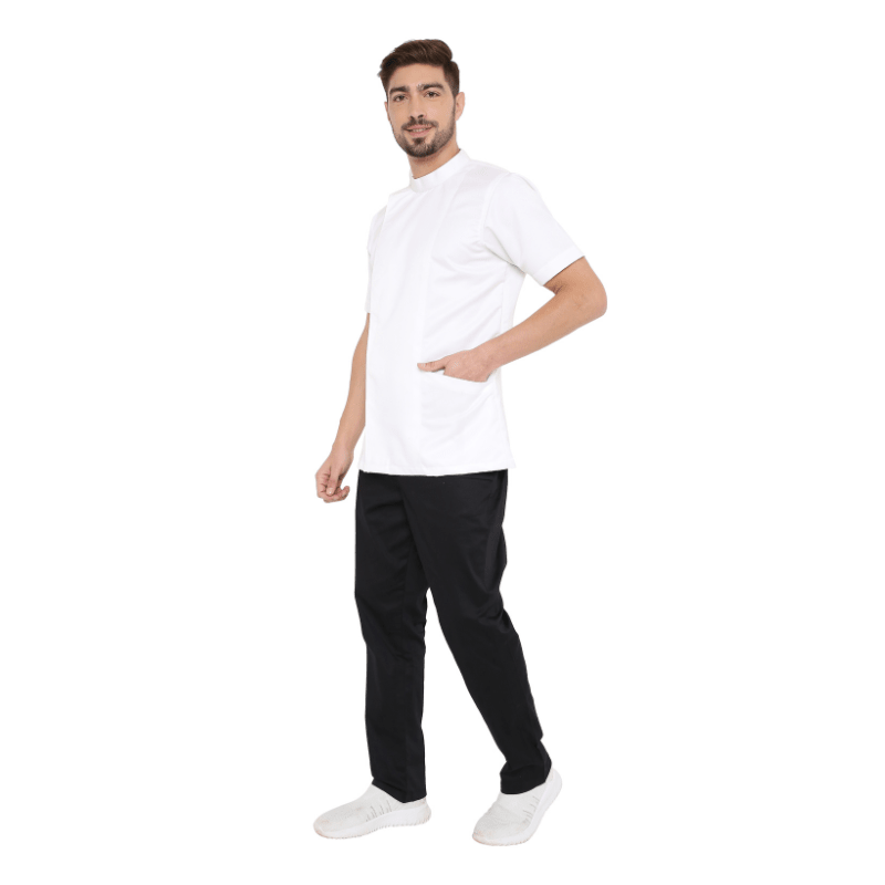 Classic Half Sleeve Chef Coat Snap Button (White) - Free Embroidery - Uwears®