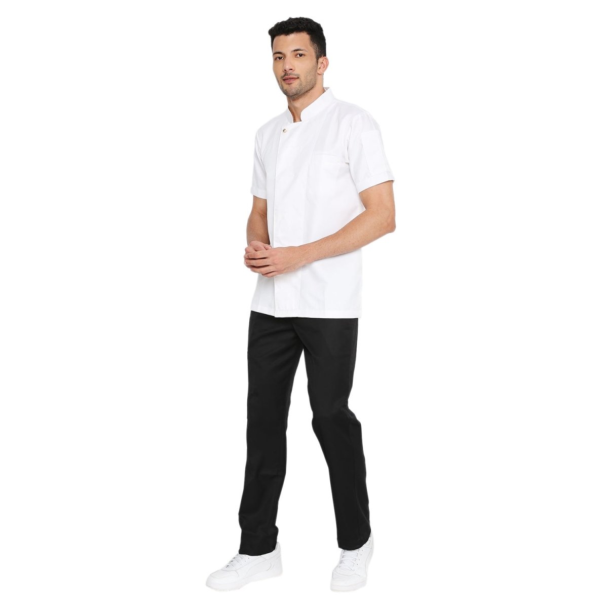 Classic Half Sleeve Chef Coat (White) - Free Embroidery - Uwears®