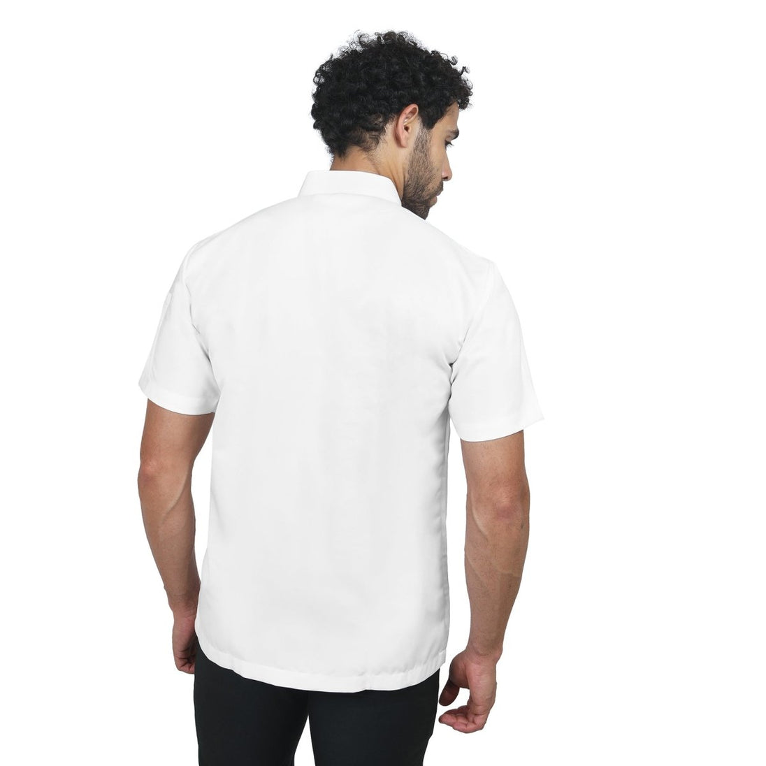 Classic Half Sleeve Zipper Chef Coat (White) - Free Embroidery - Uwears®