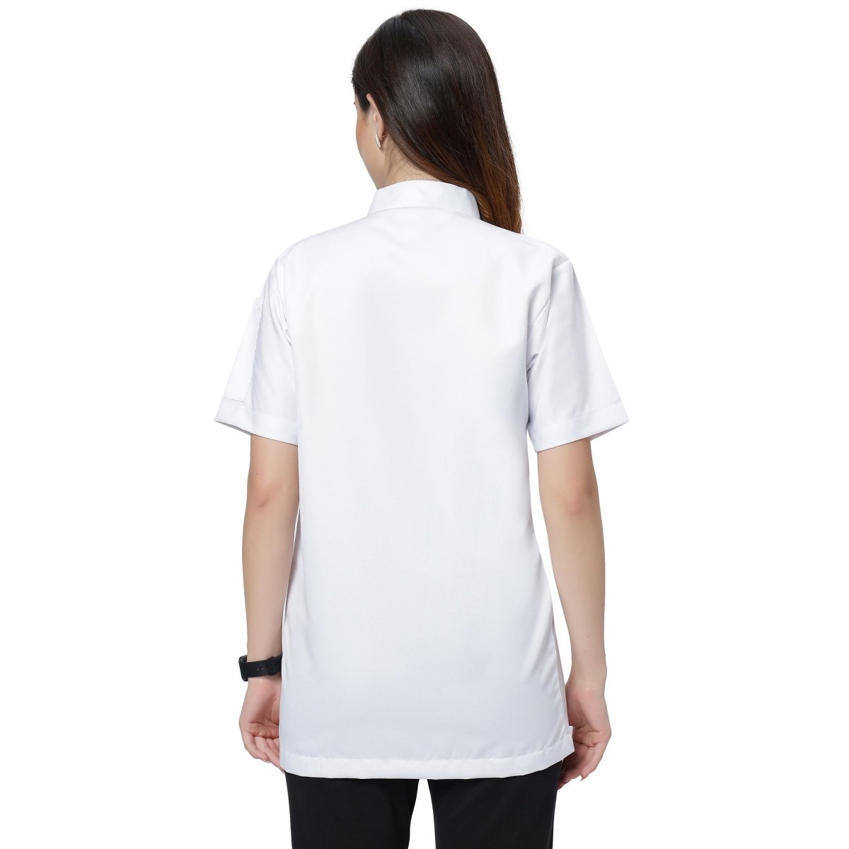 Classic Half Sleeve Zipper Chef Coat (White) - Free Embroidery - Uwears®