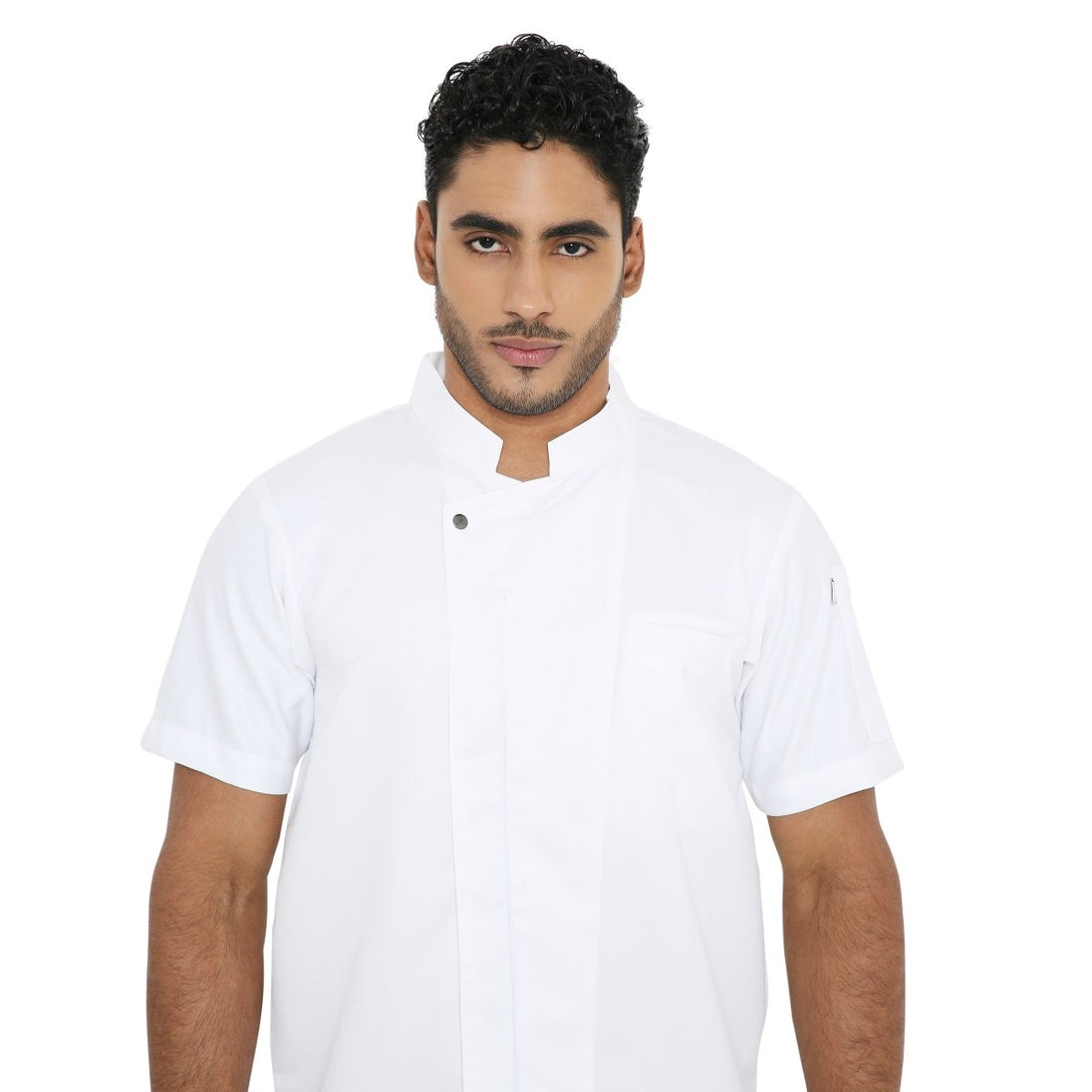 Classic Half Sleeve Zipper Chef Coat (White) - Free Embroidery - Uwears®