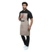 Beige apron back view showing waist tie