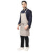 Custom embroidery on sand beige kitchen apron — free embroidery service