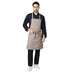 Sand beige full bib kitchen apron front view — polycotton, adjustable straps
