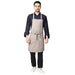 Sand beige kitchen apron on model — restaurant and cafe uniform India