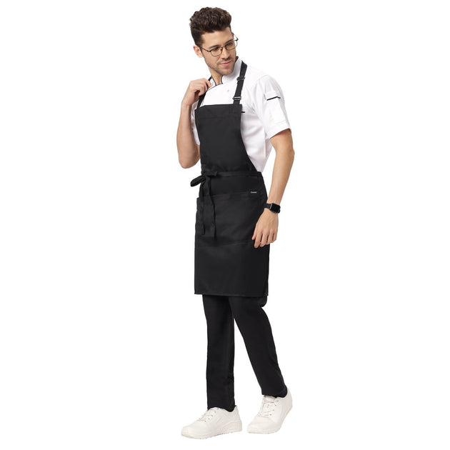 Classic Kitchen Apron (Black) - Free Embroidery - Uwears®