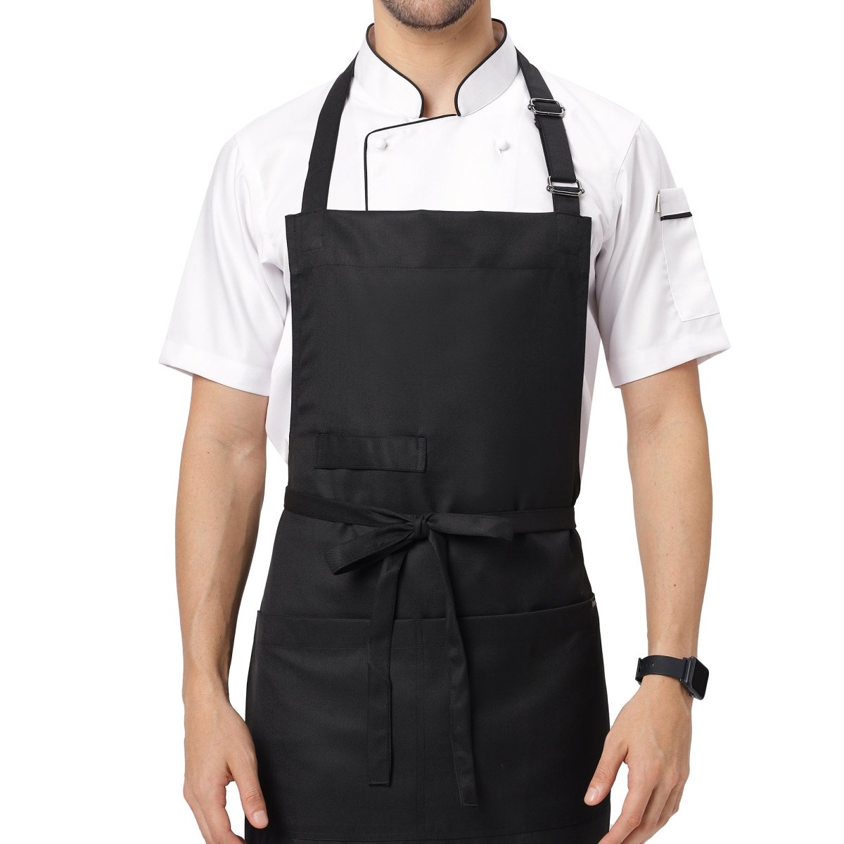 Classic Kitchen Apron (Black) - Free Embroidery - Uwears®