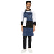 Black blue apron on model — cafe and restaurant uniform India