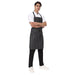 Custom embroidery on black white stripe kitchen apron — free embroidery service
