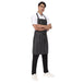 Custom embroidery on black white stripe kitchen apron — free embroidery service
