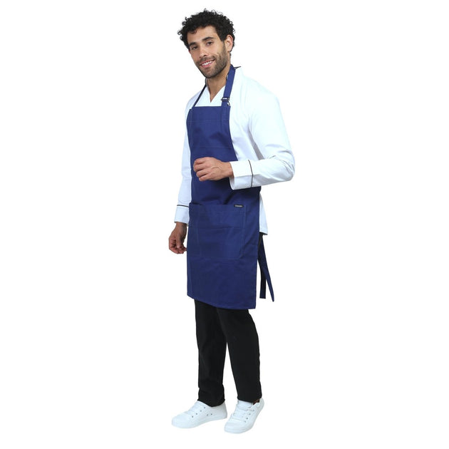 Classic Kitchen Apron (Blue) - Free Embroidery - Uwears®