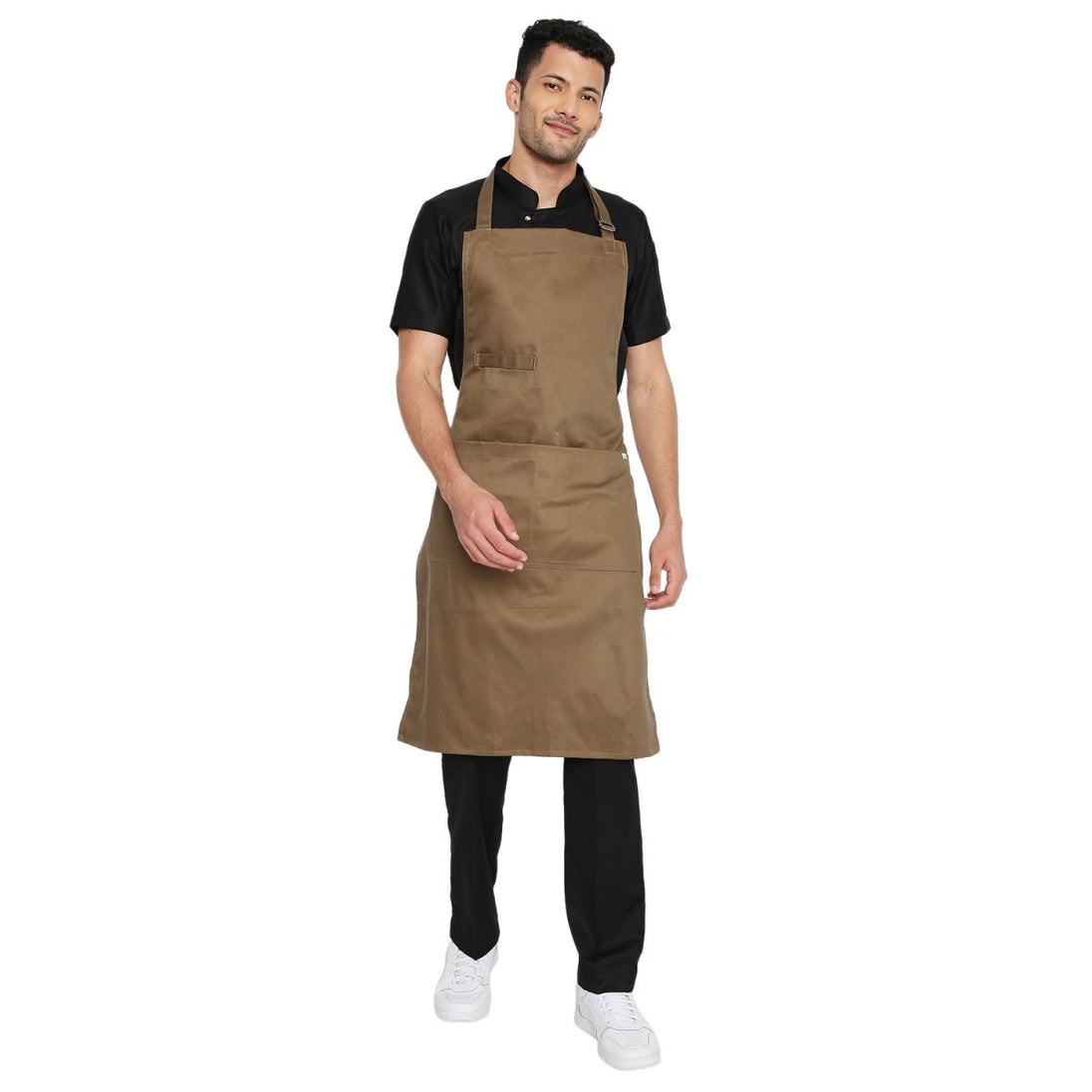 Classic Kitchen Apron (Brown) - Free Embroidery - Uwears®