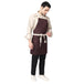 Classic Kitchen Apron (Dark Brown / Cream) - Free Embroidery - Uwears®