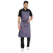 Grey full bib kitchen apron front view — polycotton, adjustable neck strap