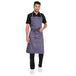 Grey full bib kitchen apron front view — polycotton, adjustable neck strap