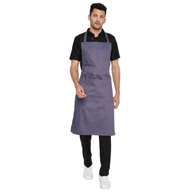 Classic Kitchen Apron (Grey) - Free Embroidery - Uwears®