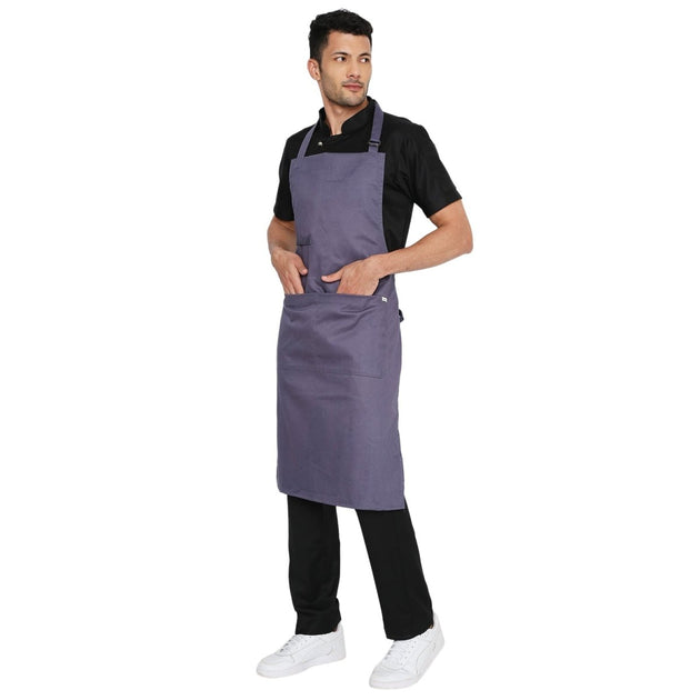 Classic Kitchen Apron (Grey) - Free Embroidery - Uwears®