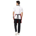 Red black apron waist tie detail — long ties for secure fit