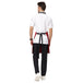 Red black apron waist tie detail — long ties for secure fit