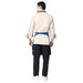 Custom embroidery on royal blue kitchen apron — free embroidery service