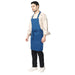 Royal blue apron front pocket detail — deep storage for kitchen tools