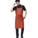 Rust orange apron back view showing waist tie