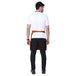 Rust orange kitchen apron on model — cafe and restaurant uniform India