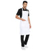 White kitchen apron front pocket detail — deep storage for kitchen tools