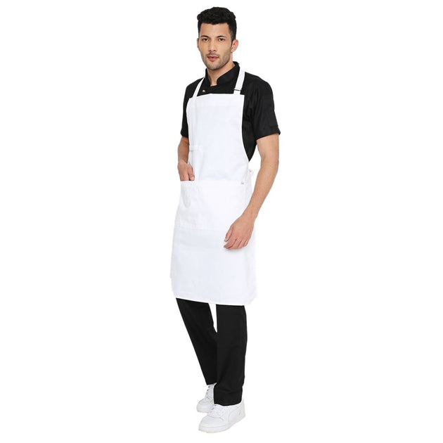 Classic Kitchen Apron (White) - Free Embroidery - Uwears®