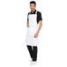 White kitchen apron on model — bakery and restaurant uniform India