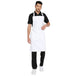 White full bib kitchen apron front view — polycotton, adjustable neck strap