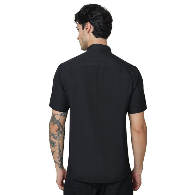 Classic Mandarin Collar Half Sleeve Shirt - Uwears®