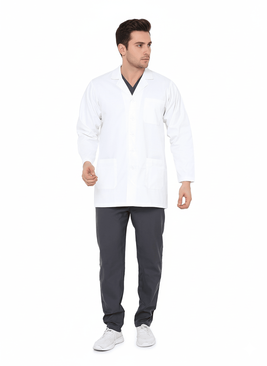 Classic Men's Doctor Apron Coat / Lab Coat Full Sleeves - Free Embroidery - Uwears®