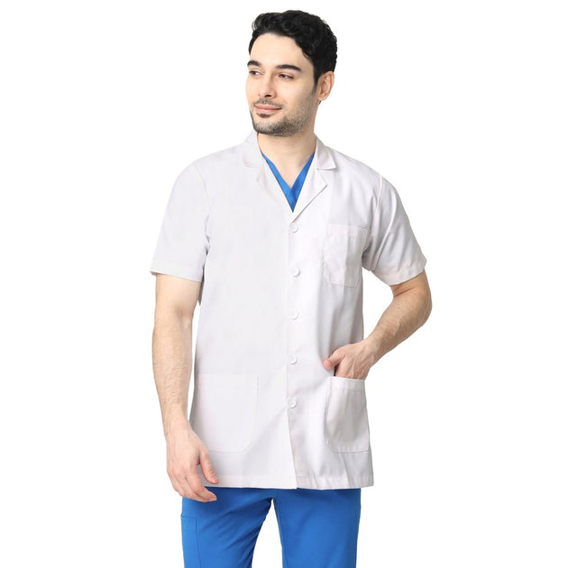 Classic Men's Doctor Apron Coat / Lab Coat Half Sleeves - Free Embroidery - Uwears®