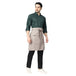 Sand beige service apron on model — waiter and cafe staff uniform India