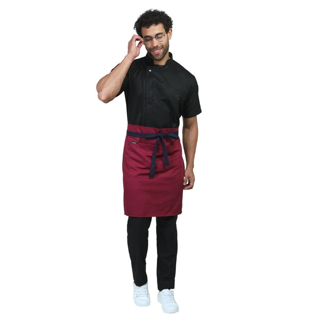 Classic Service Waist Apron (Berry) - Free Embroidery - Uwears®