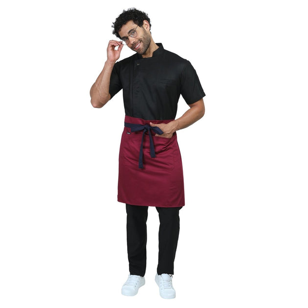 Classic Service Waist Apron (Berry) - Free Embroidery - Uwears®