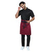 Berry waist apron back view showing tie knot