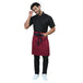 Berry waist apron back view showing tie knot