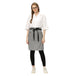 Checks service waist apron front view — polycotton, long waist tie, pocket