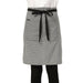 Checks waist apron back view showing tie knot