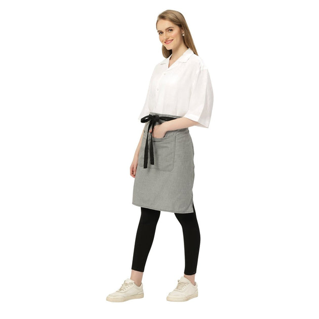 Classic Service Waist Apron (Checks) - Free Embroidery - Uwears®