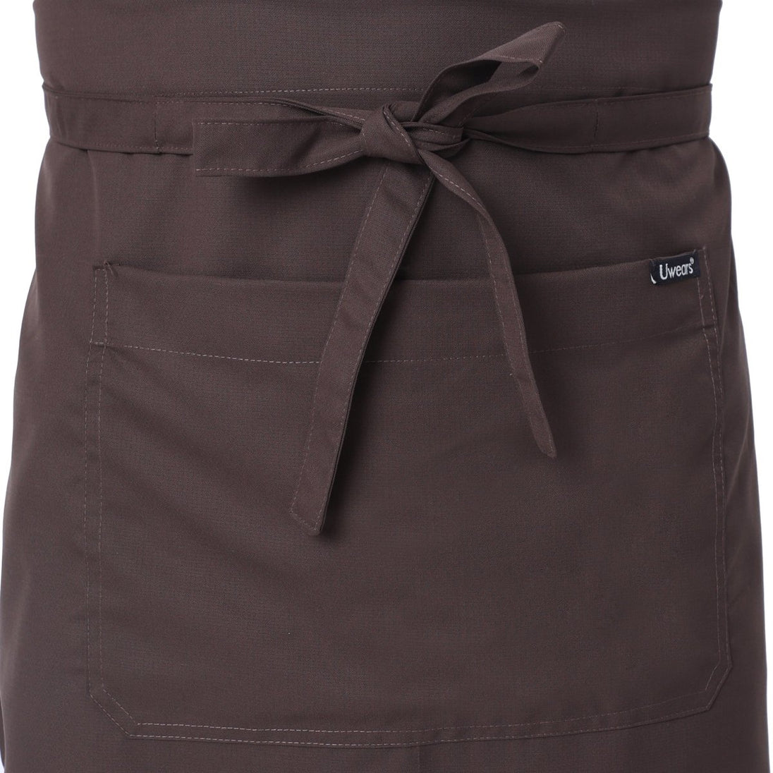Classic Service Waist Apron (Coffee Brown) - Free Embroidery - Uwears®