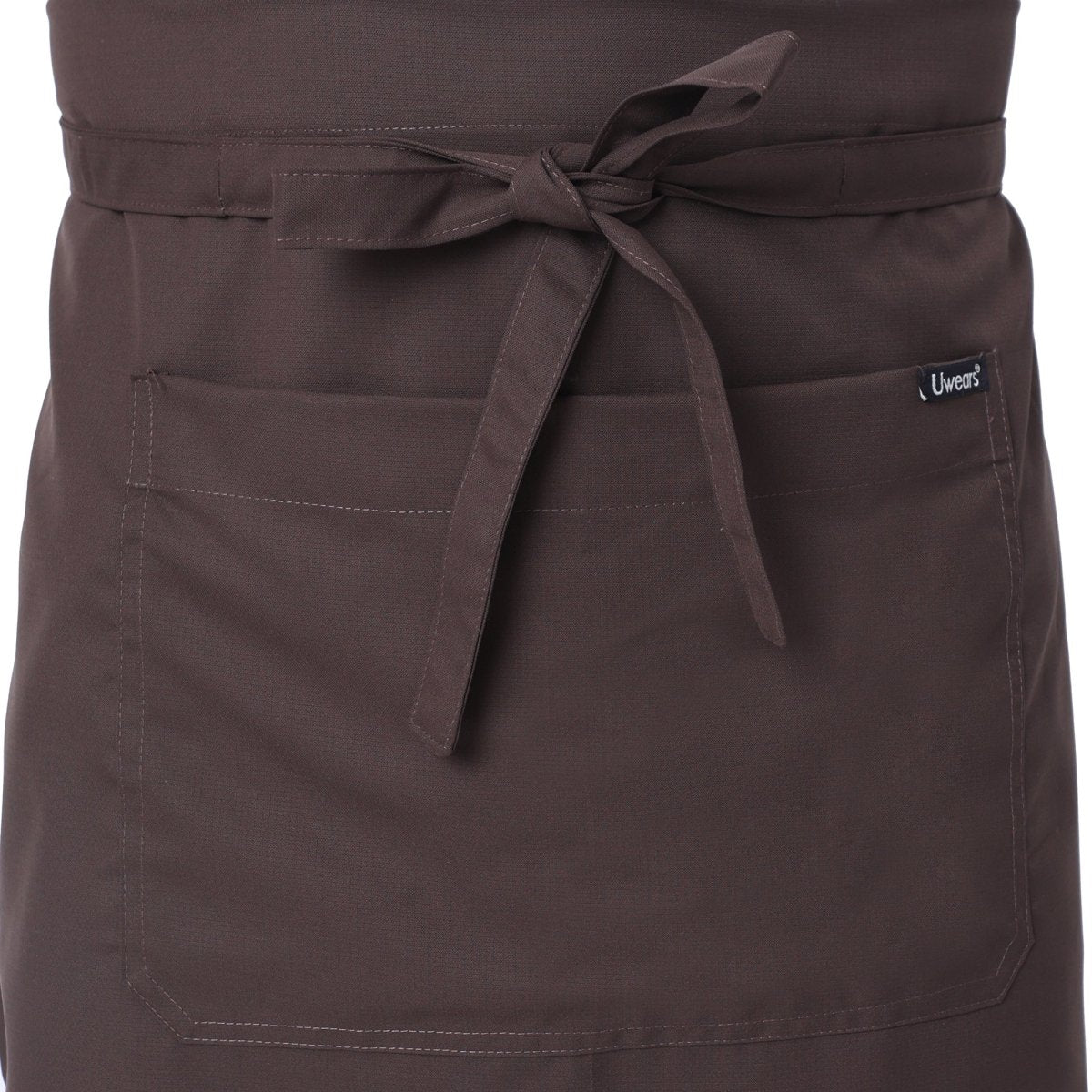 Classic Service Waist Apron (Coffee Brown) - Free Embroidery - Uwears®