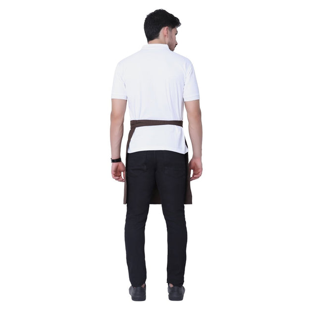 Classic Service Waist Apron (Coffee Brown) - Free Embroidery - Uwears®